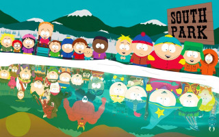 South park cartoon group sign - chris labrooy free wallpaper