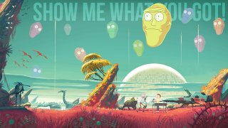 Cartoon man woman desert sky - a cartoon scene free wallpaper