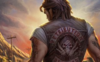 Man long hair tattoos mountain - concept art free wallpaper