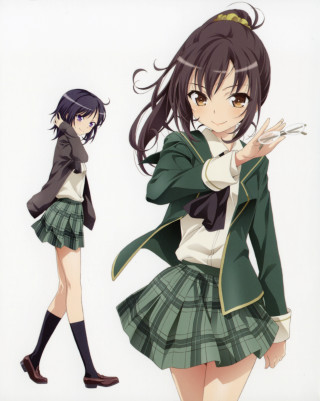 Girl school uniform cigarette short - figurative free wallpaper