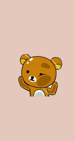 Brown teddy bear pink background - sticker free wallpaper