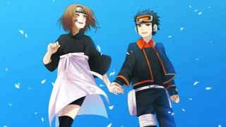 Anime characters holding hands snow 2 - neoromanticism free wallpaper
