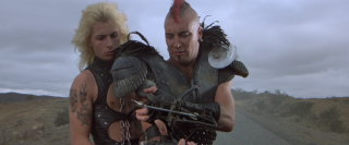 Man woman tattoos armor road - biopunk free wallpaper