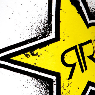 Yellow star paint splatter black - paint free wallpaper