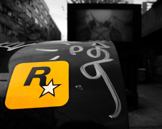 Black white street sign star - noir free wallpaper