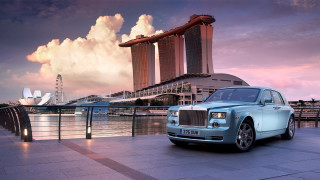 Rolls royce city skyline sunset - andrew law free wallpaper
