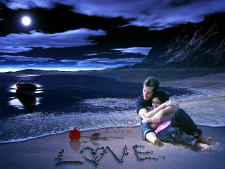 Love beach man woman boat - a man and woman free wallpaper
