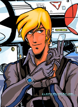Yellow hair man black jacket - cel free wallpaper