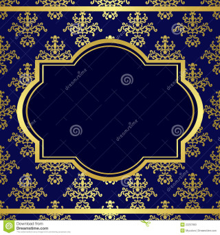 Blue gold background gold frame - constant permeke free wallpaper