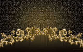 Gold black background decorative border - earnst haeckel free wallpaper