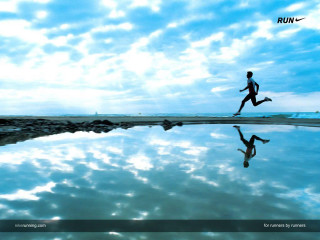 Man running beach sky clouds - amir zand free wallpaper