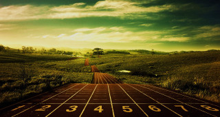 Long road numbers field sky - a long road free wallpaper