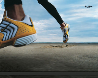 Person running beach blue sky - christopher rush free wallpaper