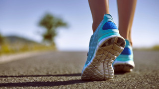 Feet shoes blue laces road - shoelace free wallpaper