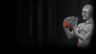 Creepy human figure red object - a red object free wallpaper for desktop