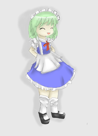 Girl dress boots green hair - a white background free wallpaper