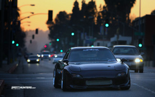Car driving street dusk traffic - traffic free wallpaper