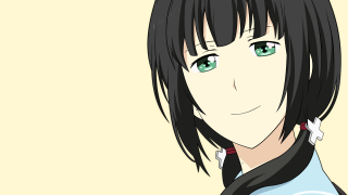 Anime girl black hair green 2 - black hair free wallpaper
