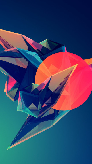Colorful abstract bird flying sky - geometric abstract art free wallpaper