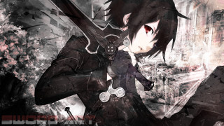 Anime character sword city background - a city in the background free wallpaper