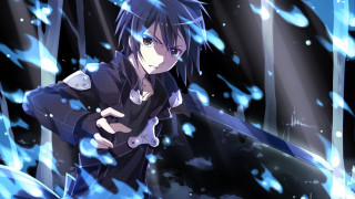 Anime character sword snow falling 2 - a sword free wallpaper for desktop