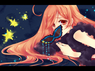 Girl longhair bluebutterfly starrysky theatrical - theatrical free wallpaper