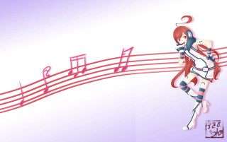Woman musical staff note background - musical free wallpaper