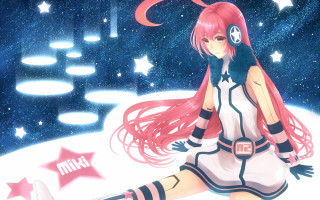 Girl snow moon stars space - ground free wallpaper