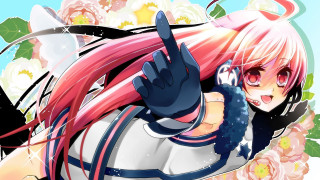 Anime girl pink hair pointing 2 - pink free wallpaper for desktop