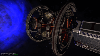 Space station galaxy blue background - grim free wallpaper