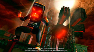 Cartoon character giant cellphone pumpkin - scary free wallpaper