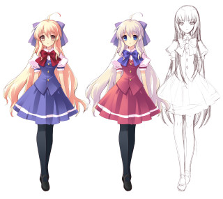 Anime girls dresses long hair - hint of yayoi kasuma free wallpaper