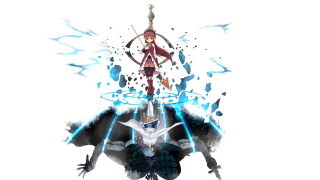 Woman standing bat sword demon - her hand and a demon free wallpaper