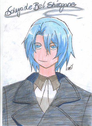 Blue hair guy suit drawing - cedric seaut keos masons free wallpaper
