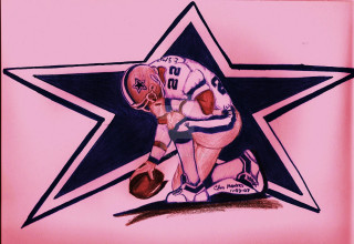 Football player kneeling football star - a football free wallpaper