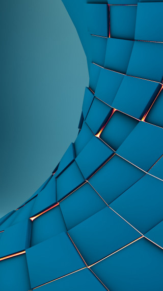 Blue abstract background curved metal - c4d free wallpaper
