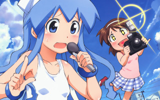 Girl blue hair microphone camera - blue hair holding free wallpaper