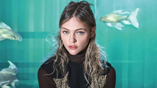 Woman long hair wall fish - a womans face free wallpaper