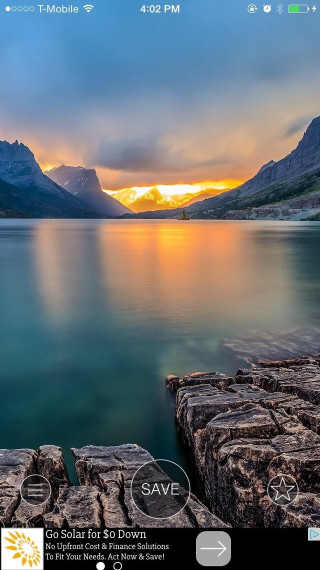 Lake mountains sunset phone screen - beautiful landscape free wallpaper
