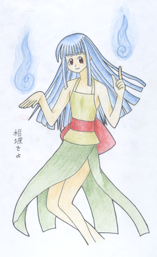 Blue hair woman dress drawing - her hand free wallpaper