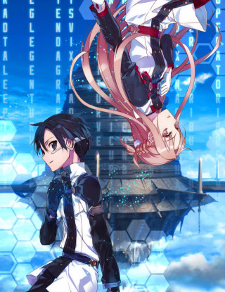 Anime characters futuristic city sky - white cloud free wallpaper