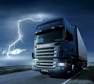 Truck driving road cloudy sky - sky free wallpaper