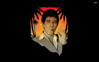 Man smoking cigarette sunset palm - a cigarette in front free wallpaper