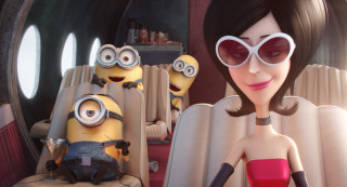 Woman red dress minions plane - a renaissance painting free wallpaper for desktop