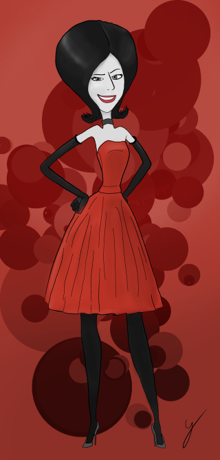 Cartoon woman red dress black - dorothy coke free wallpaper
