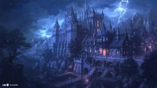 Castle lightning sky tree foreground - andreas rocha free wallpaper