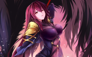 Woman pink hair sword hand - flowing hair free wallpaper