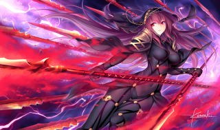 Woman sword lightning anime picture - she free wallpaper