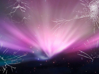 Purple blue fireworks stars black - free new year wallpaper