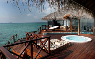 Hot tub deck ocean hut - hot free wallpaper